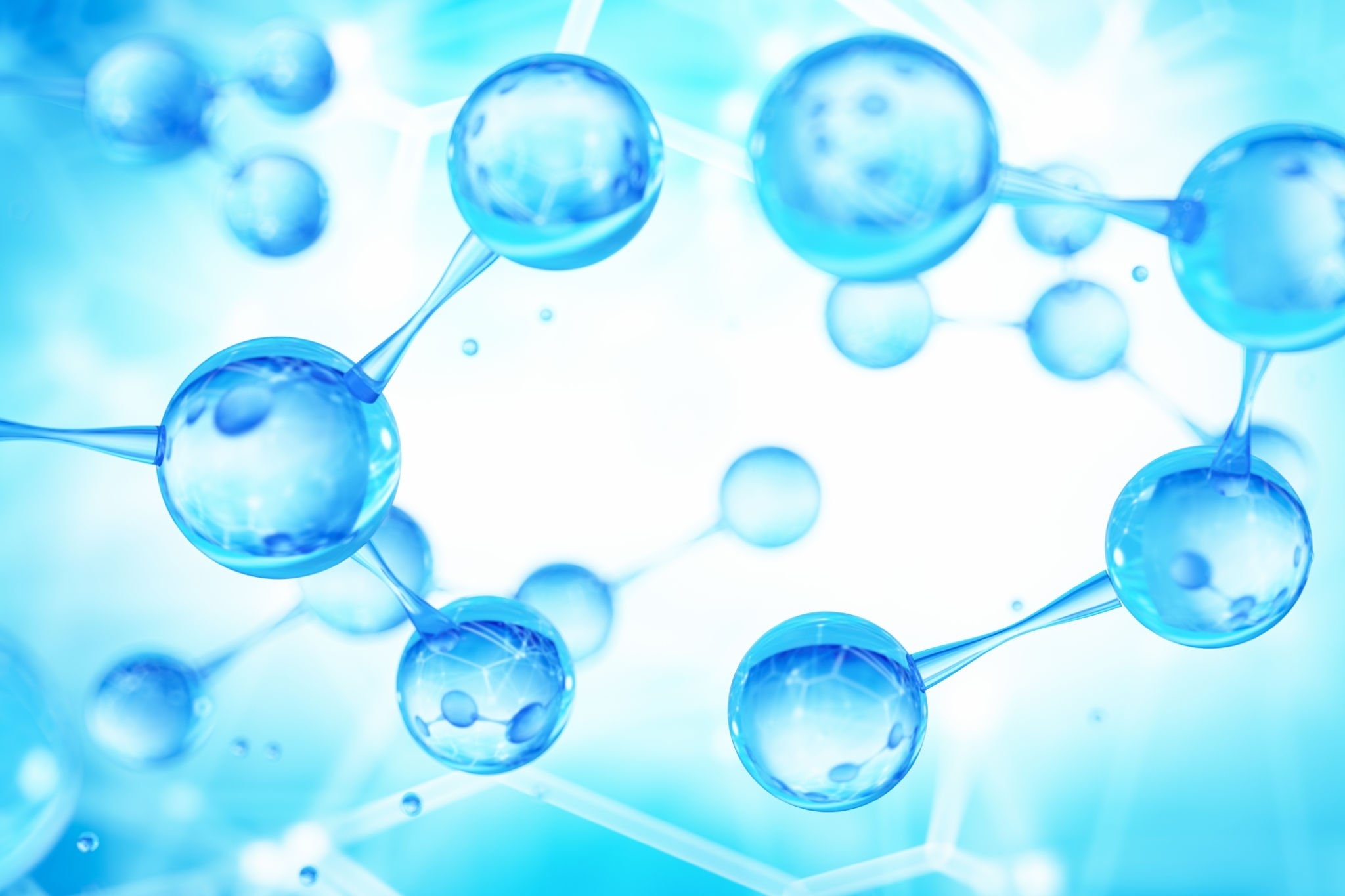 Abstract Blue Molecules stock photo